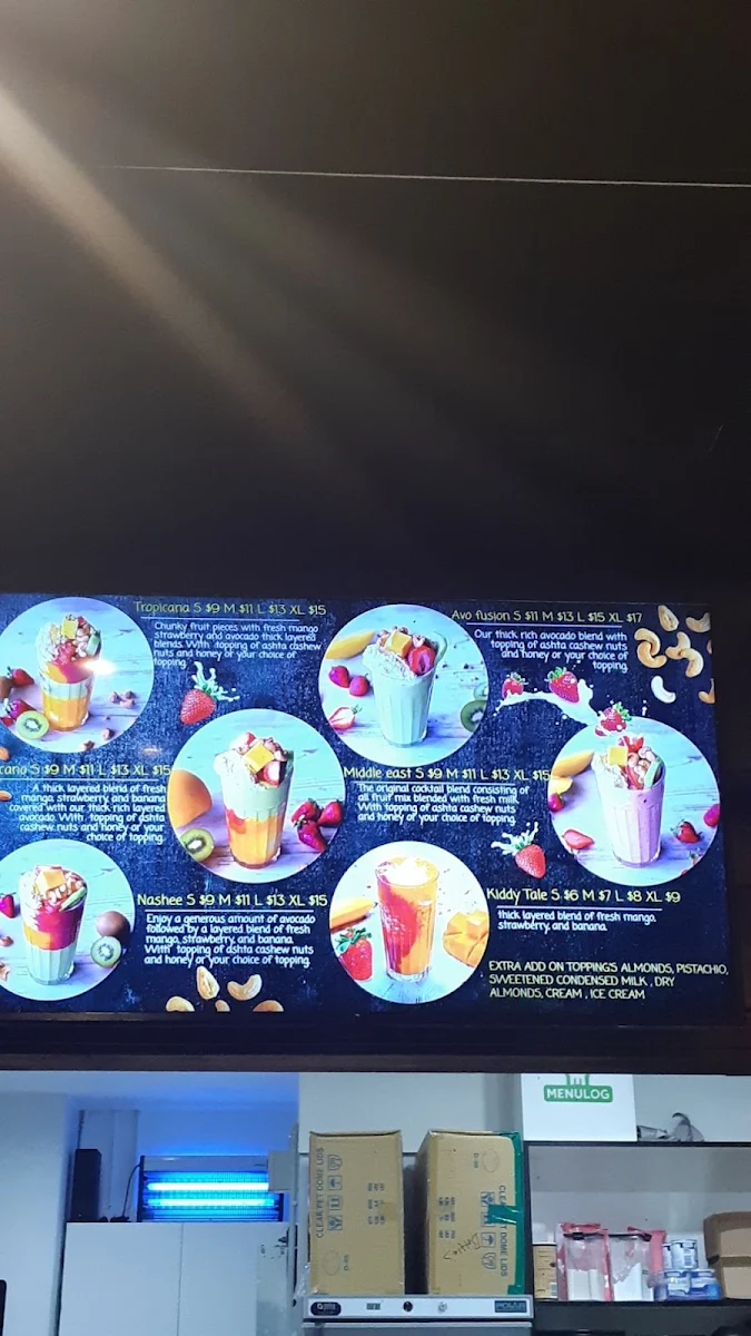 Menu, Blend Cocktails
