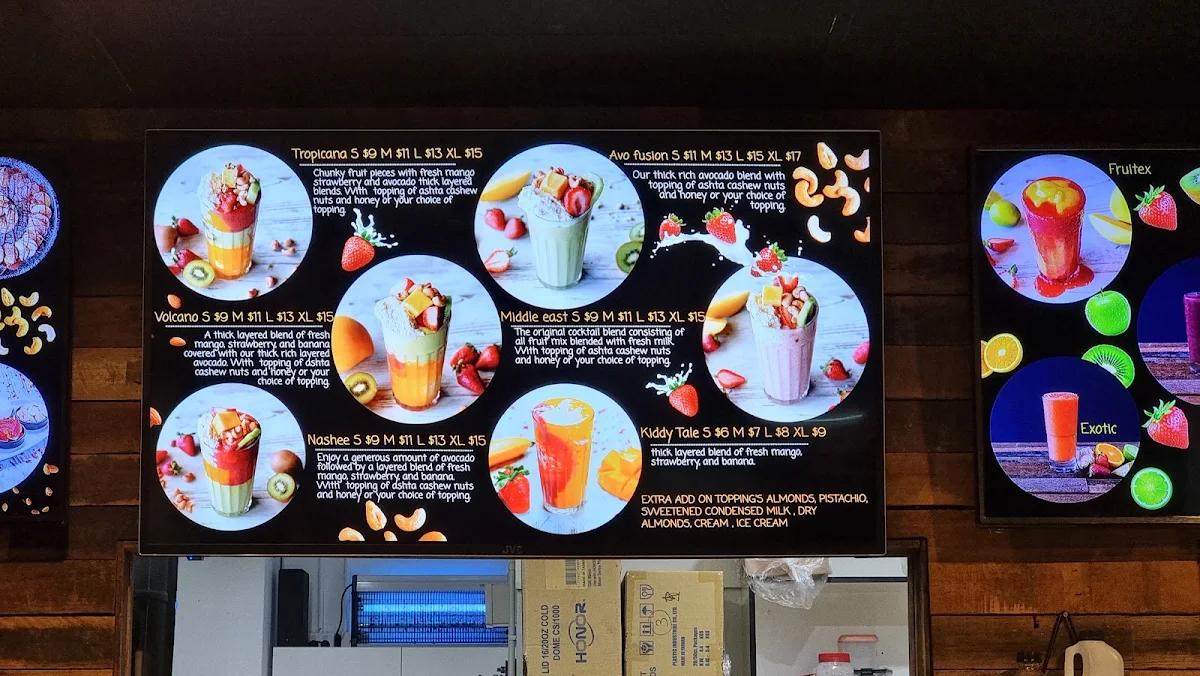 Menu, Blend Cocktails