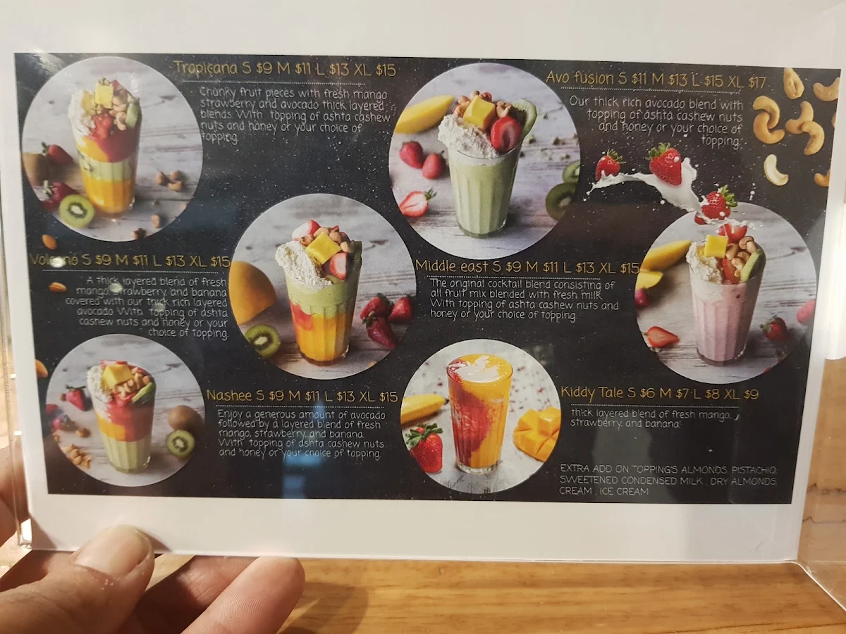Menu, Blend Cocktails