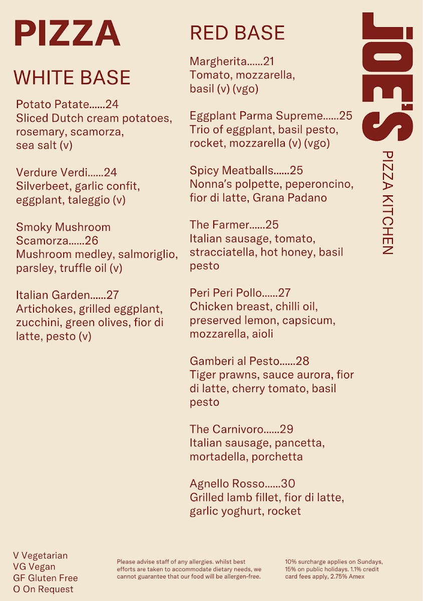 Menu, Captain Cook Hotel Paddington