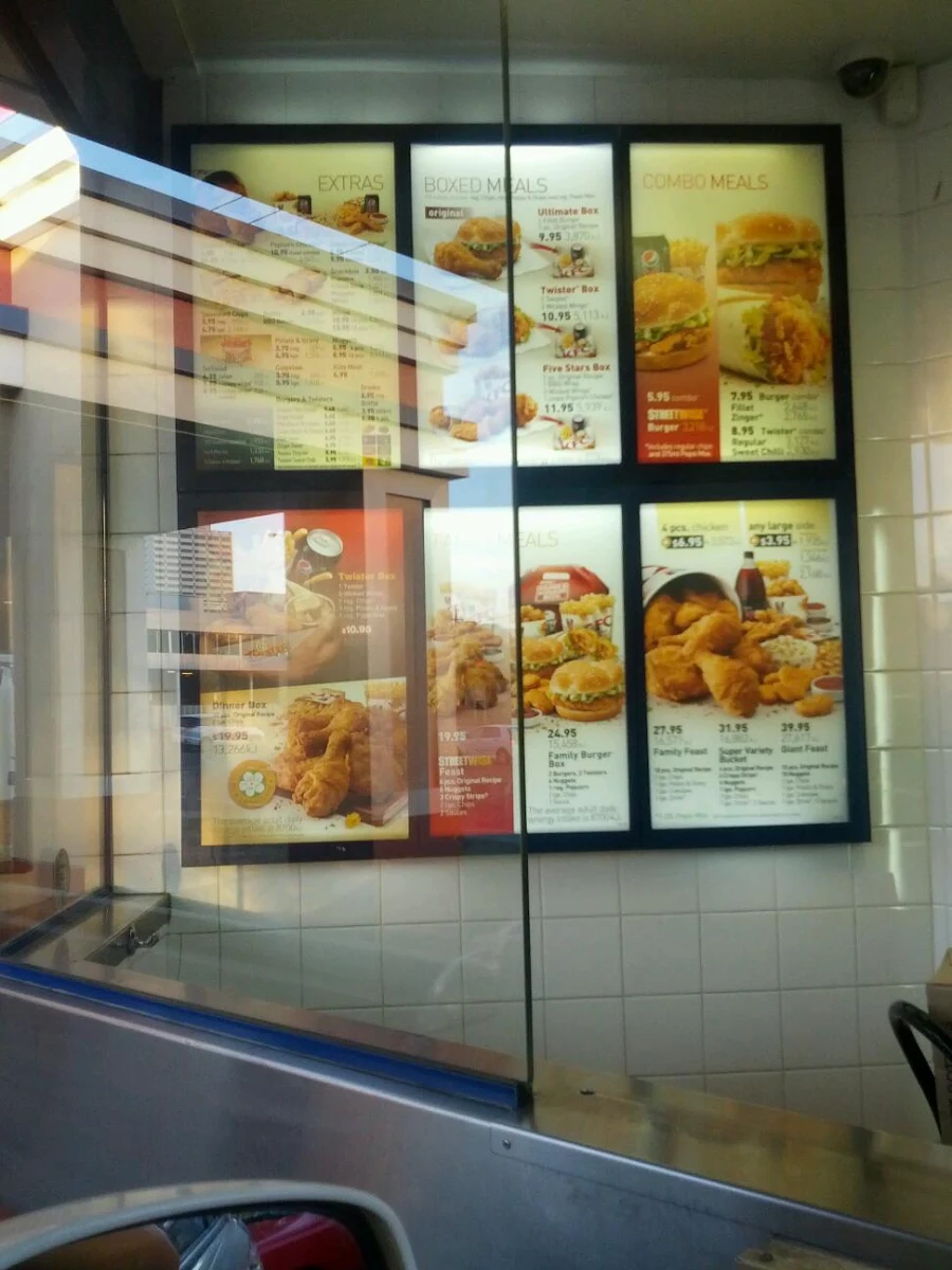 Menu, KFC Woden