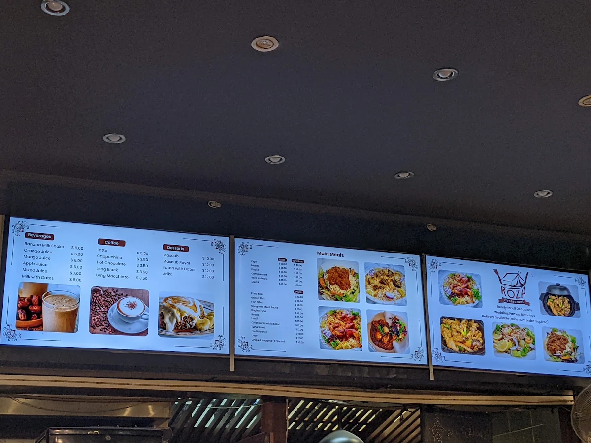 Menu, Roza Restaurant Mandi
