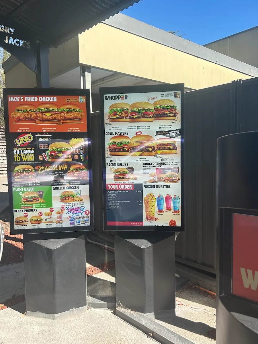 Menu, Hungry Jack's Burgers Muswellbrook