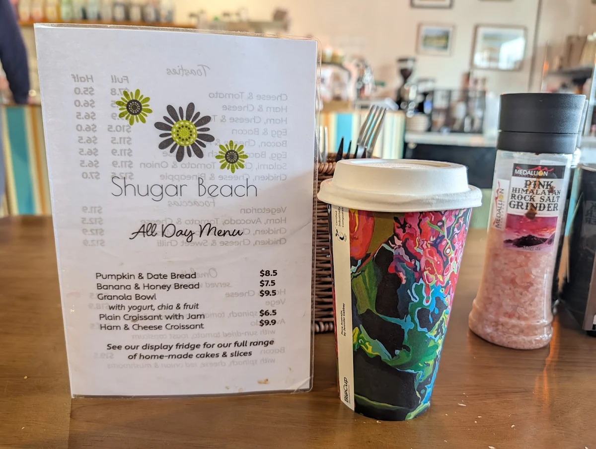 Menu, Shugar Beach
