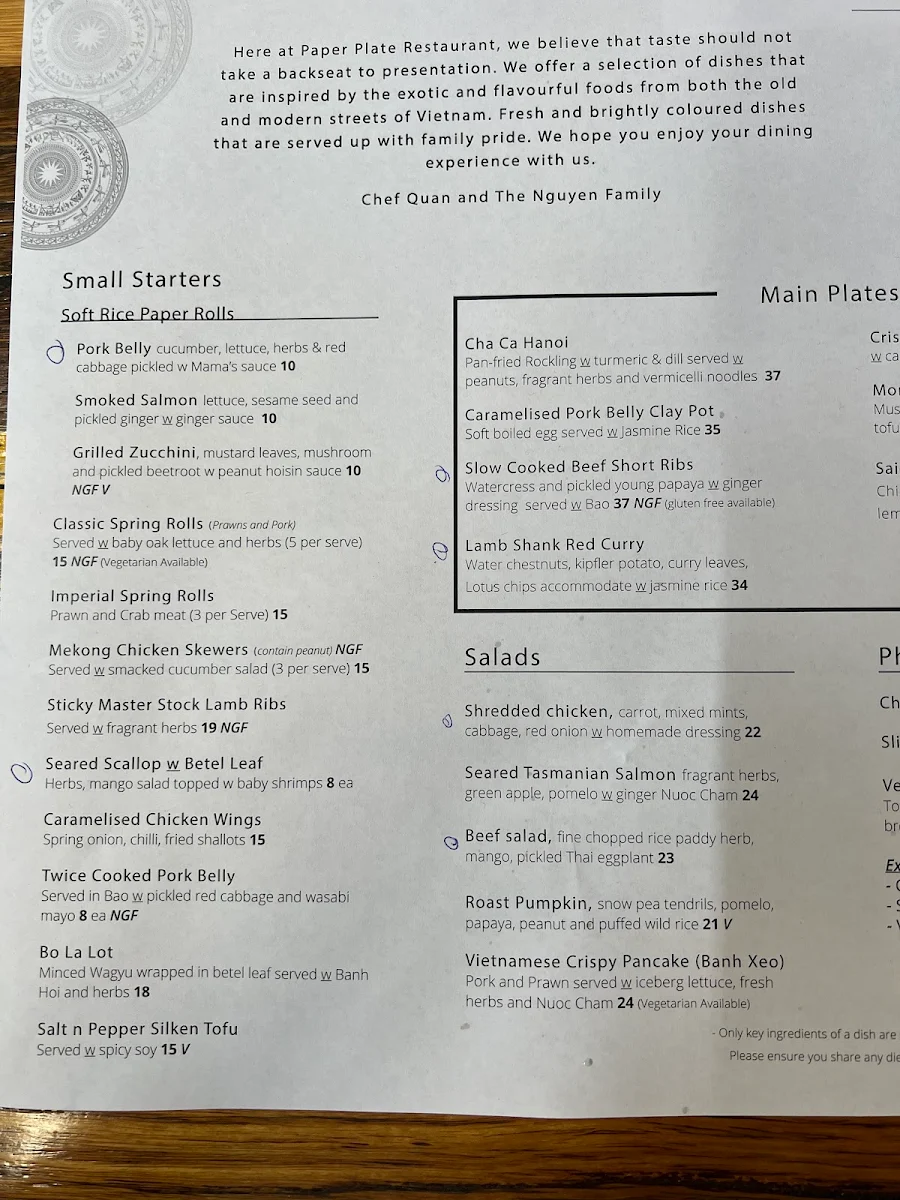 Menu, Paper Plate Restaurant