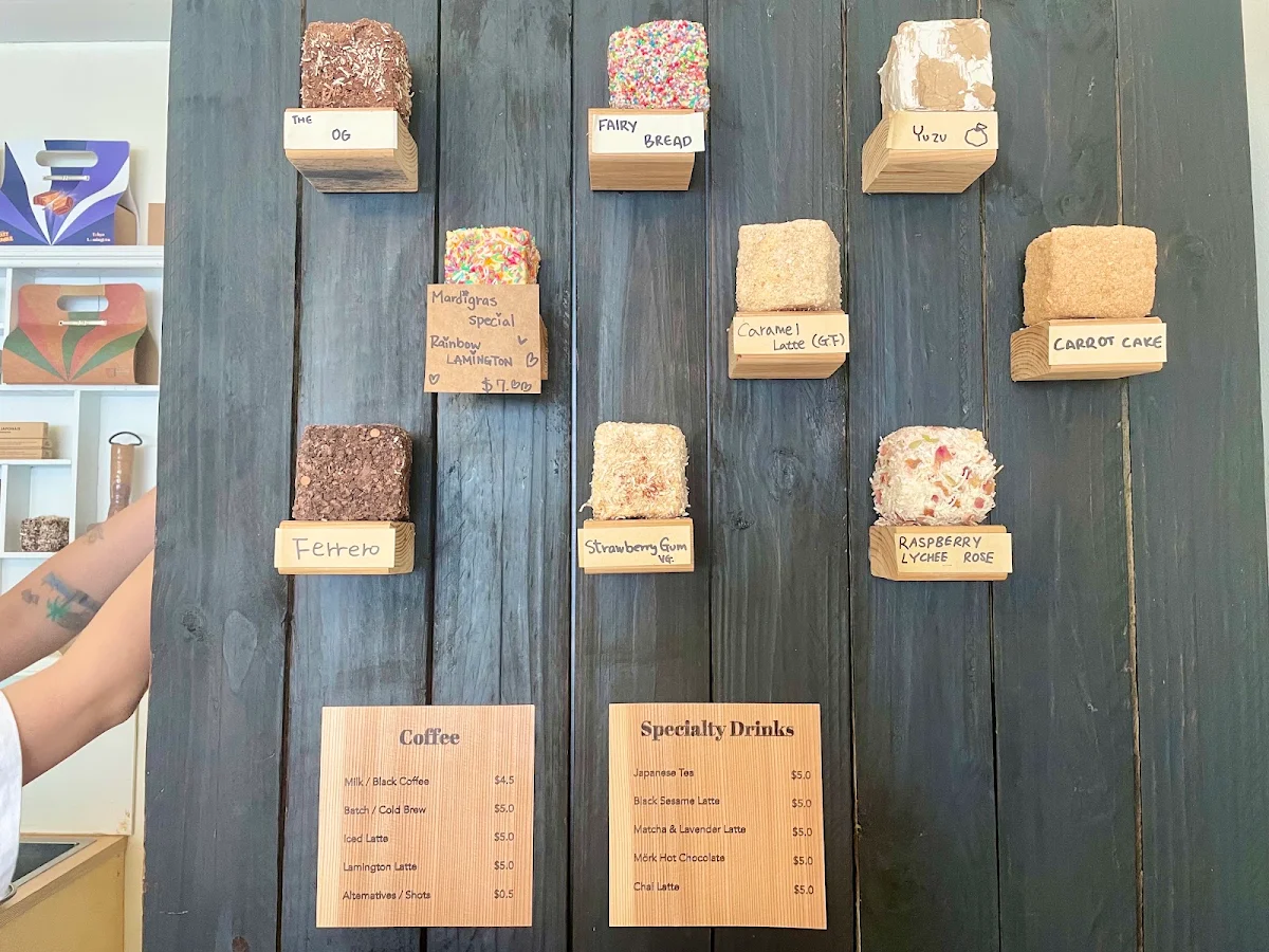 Menu, Tokyo Lamington Newtown