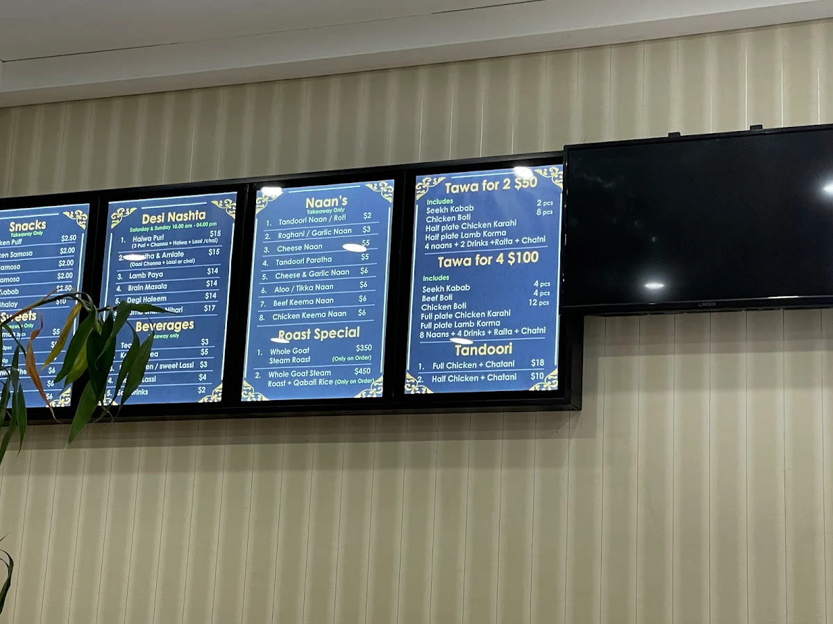 Menu, Halal Ali Dine Inn & Take Away