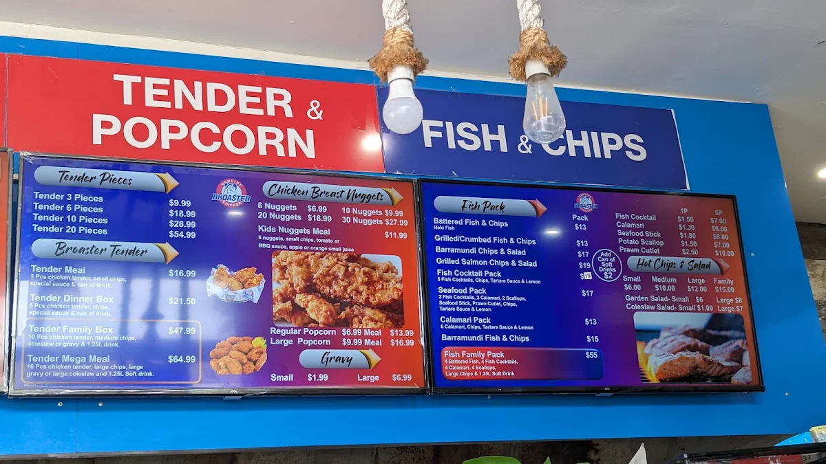 Menu, Broaster Chicken Glenfield