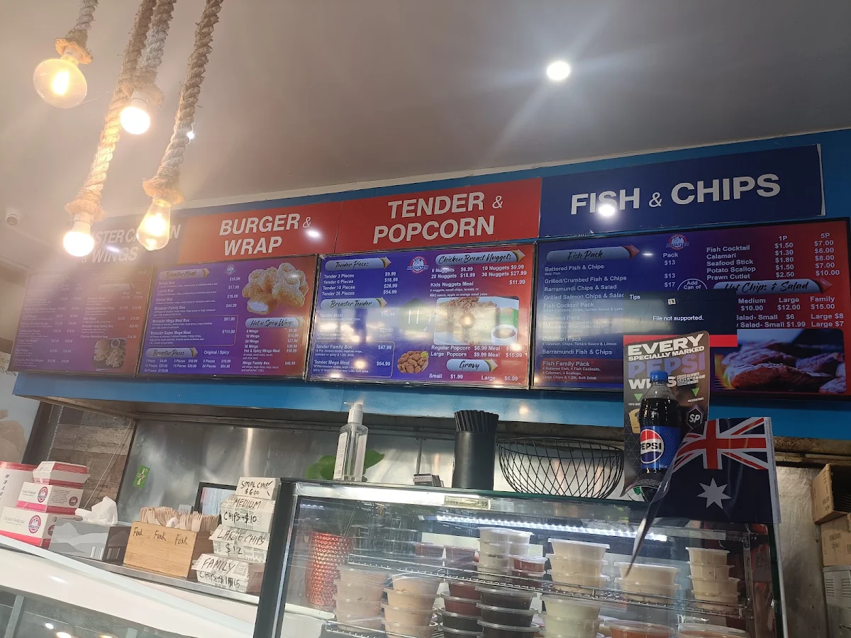 Menu, Broaster Chicken Glenfield
