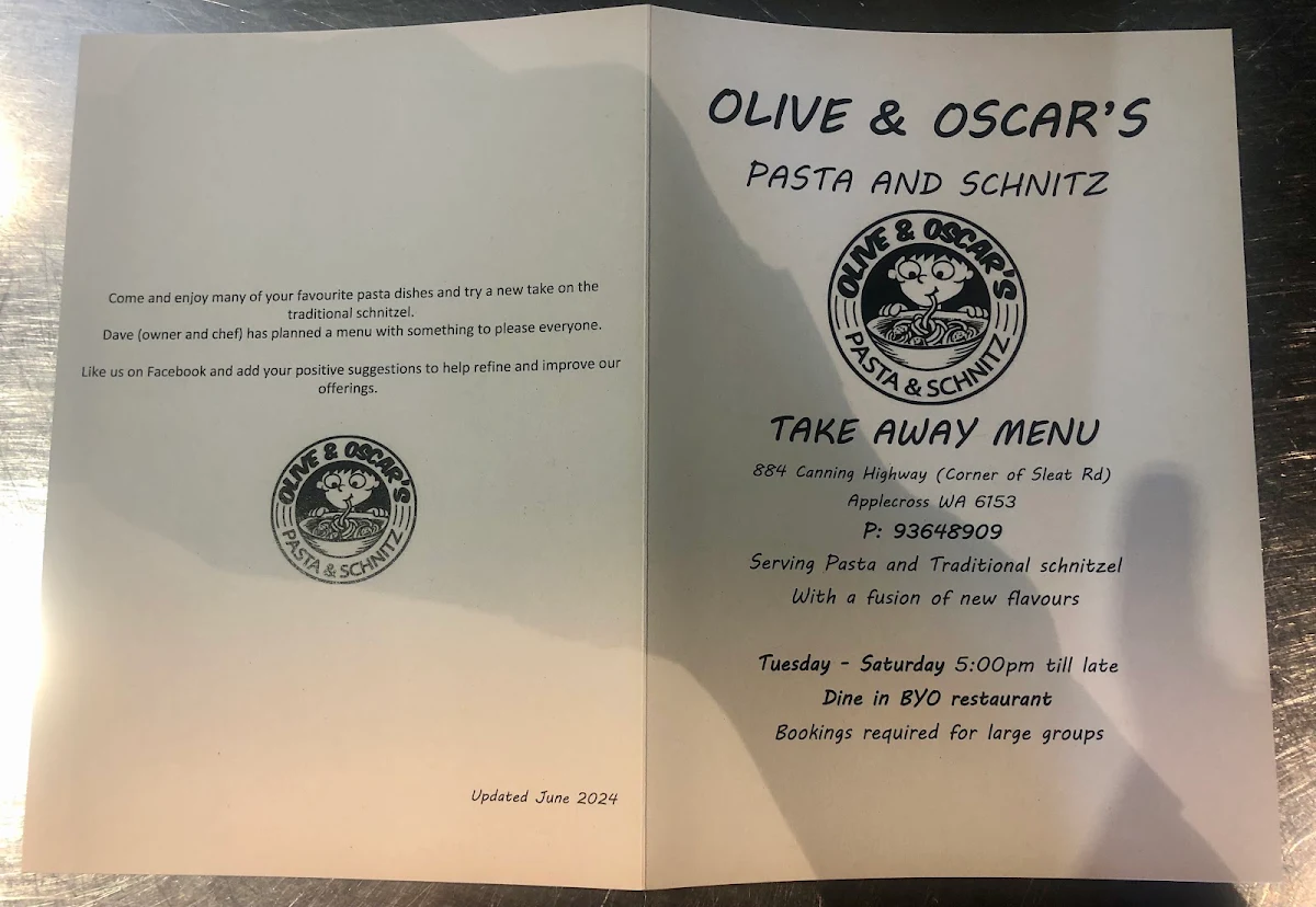 Menu, Olive And Oscars
