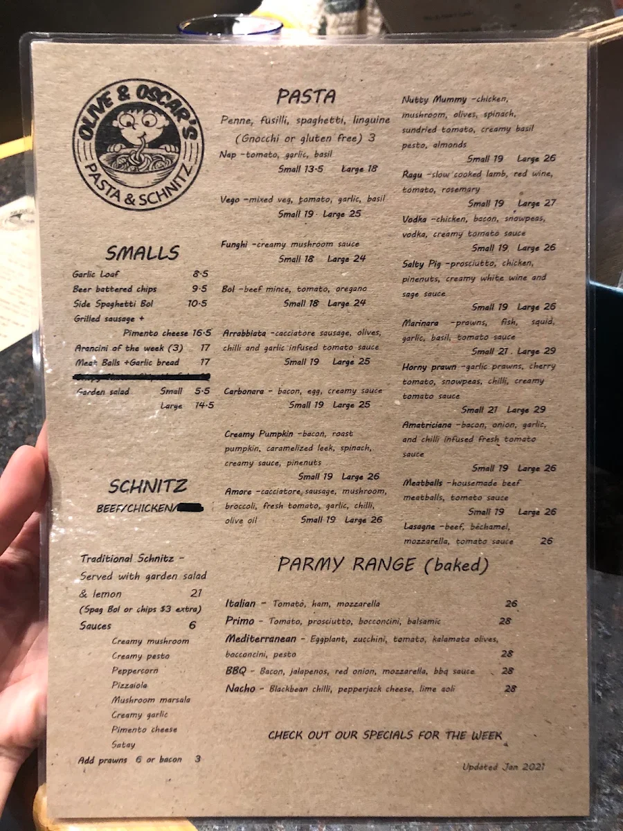 Menu, Olive And Oscars