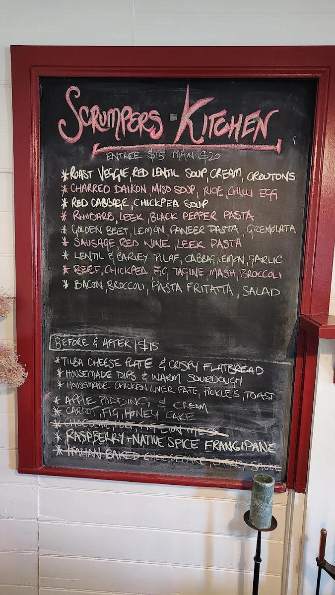 Menu, Scrumpers Kitchen