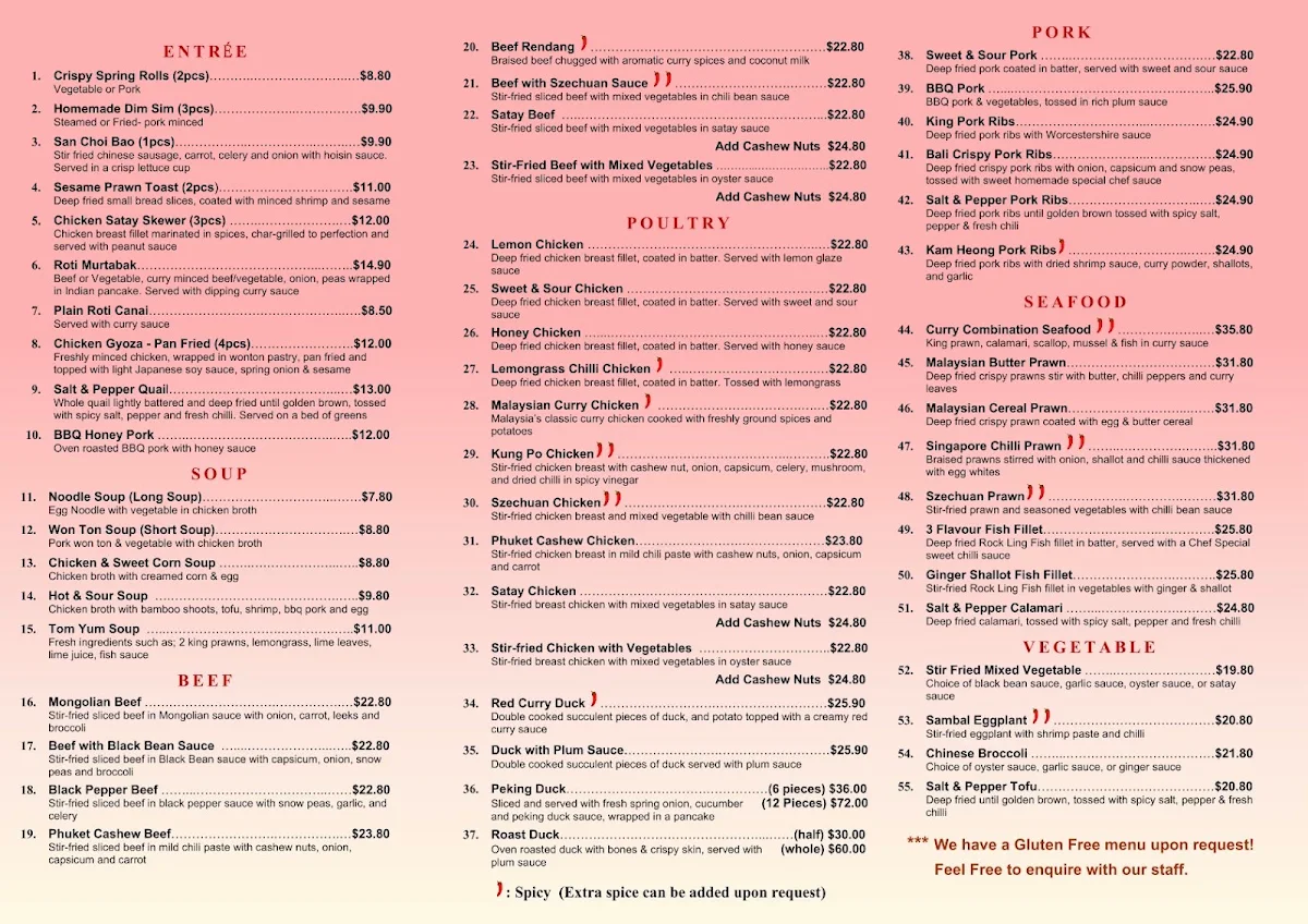 Menu, Ipoh Garden Kitchen