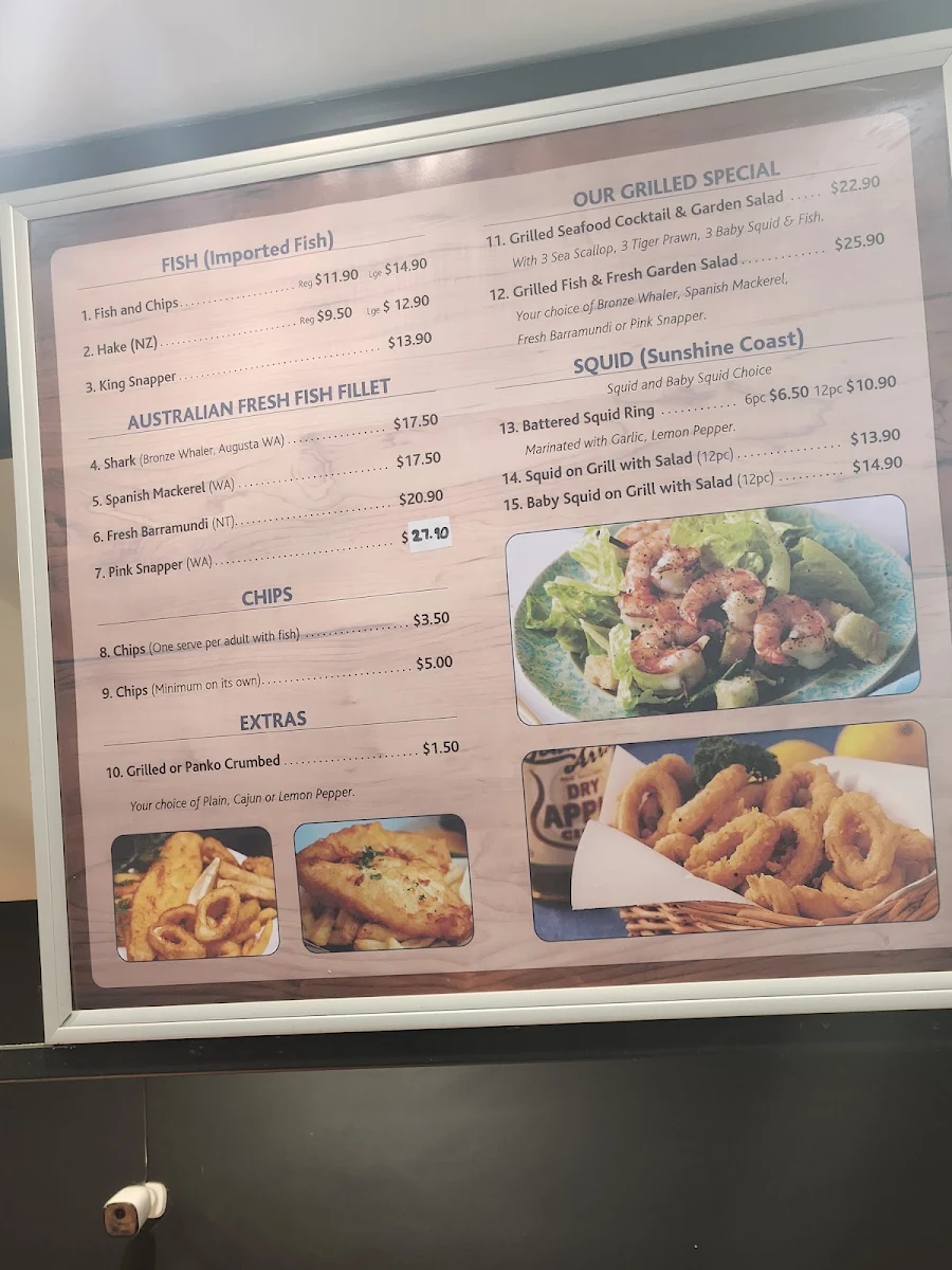 Menu, Wattle Grove Fish and Chips