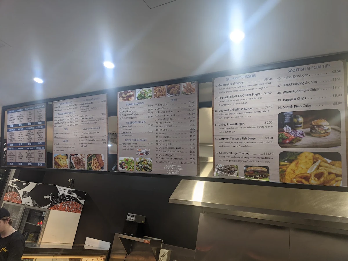 Menu, Wattle Grove Fish and Chips