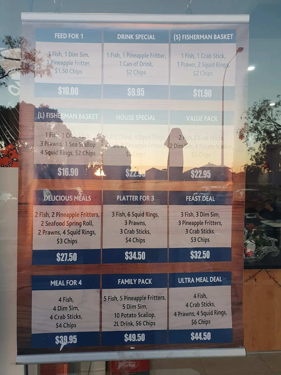 Menu, Wattle Grove Fish and Chips