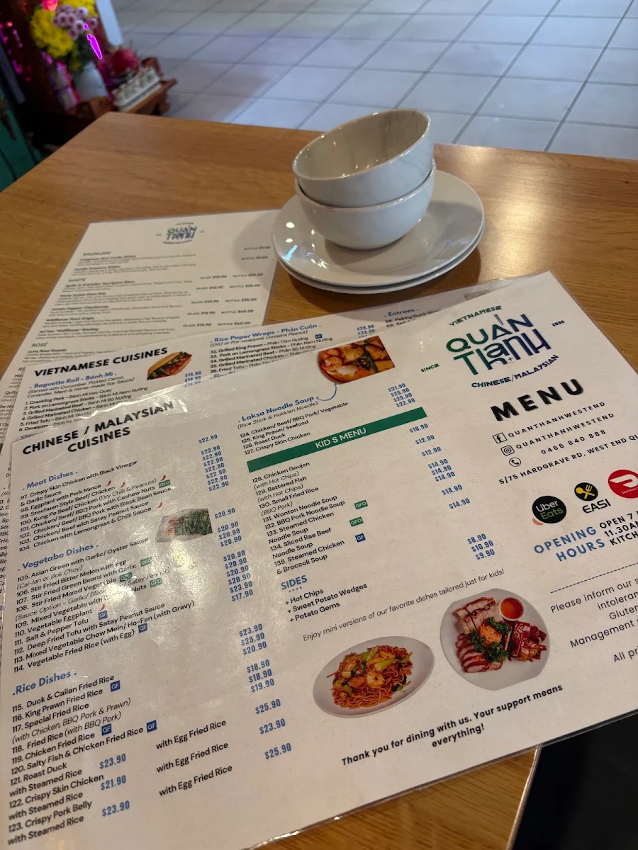 Menu, Quan Thanh