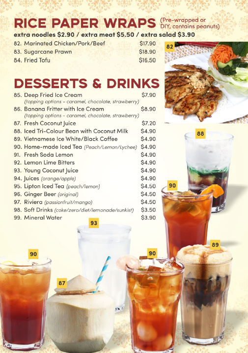 Menu, Quan Thanh