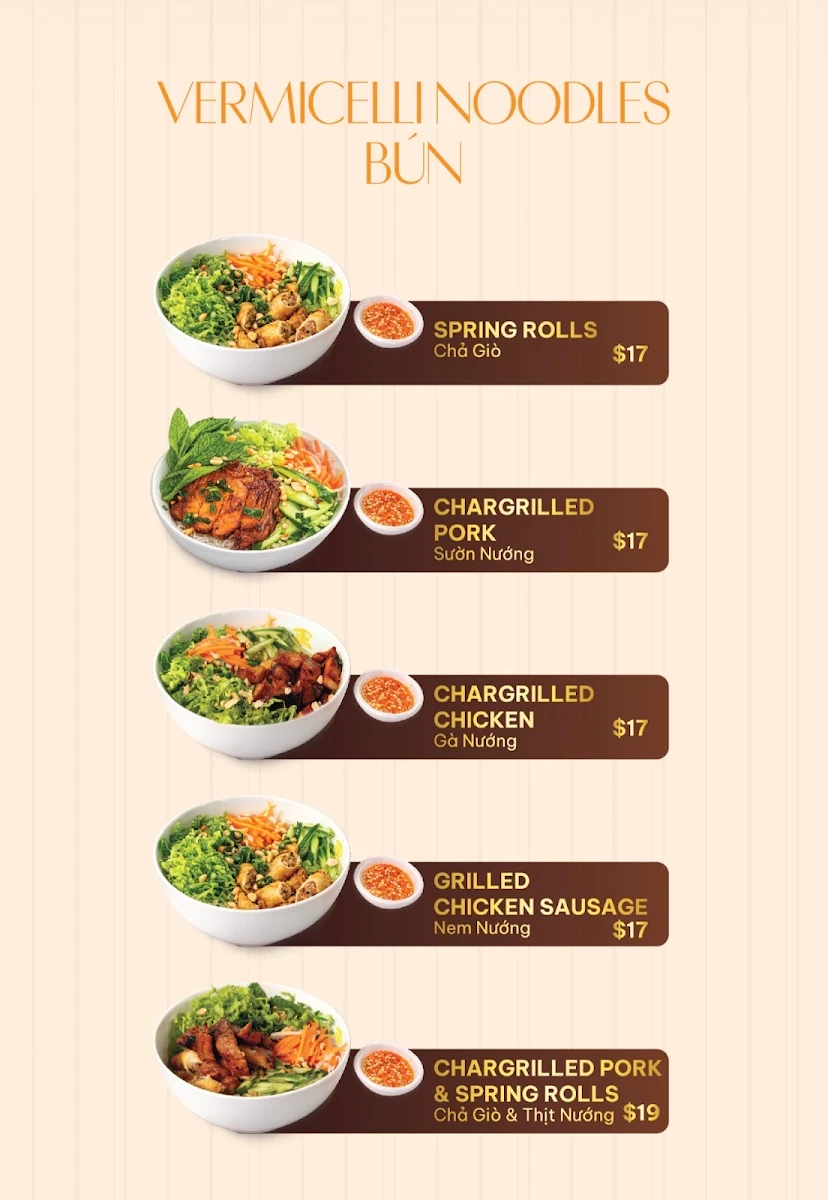 Menu, Pho Thanh Long