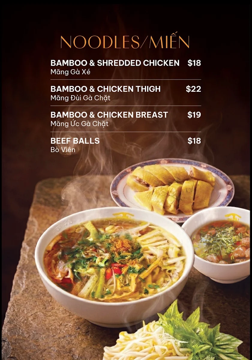 Menu, Pho Thanh Long
