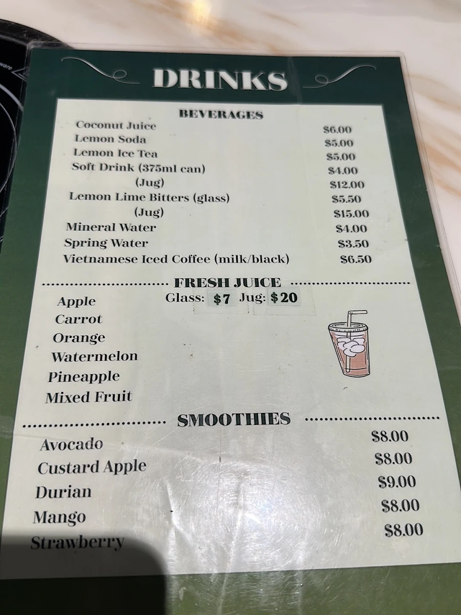 Menu, Pho Thanh Long