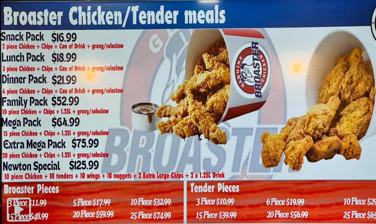 Menu, Broaster Chicken Brighton