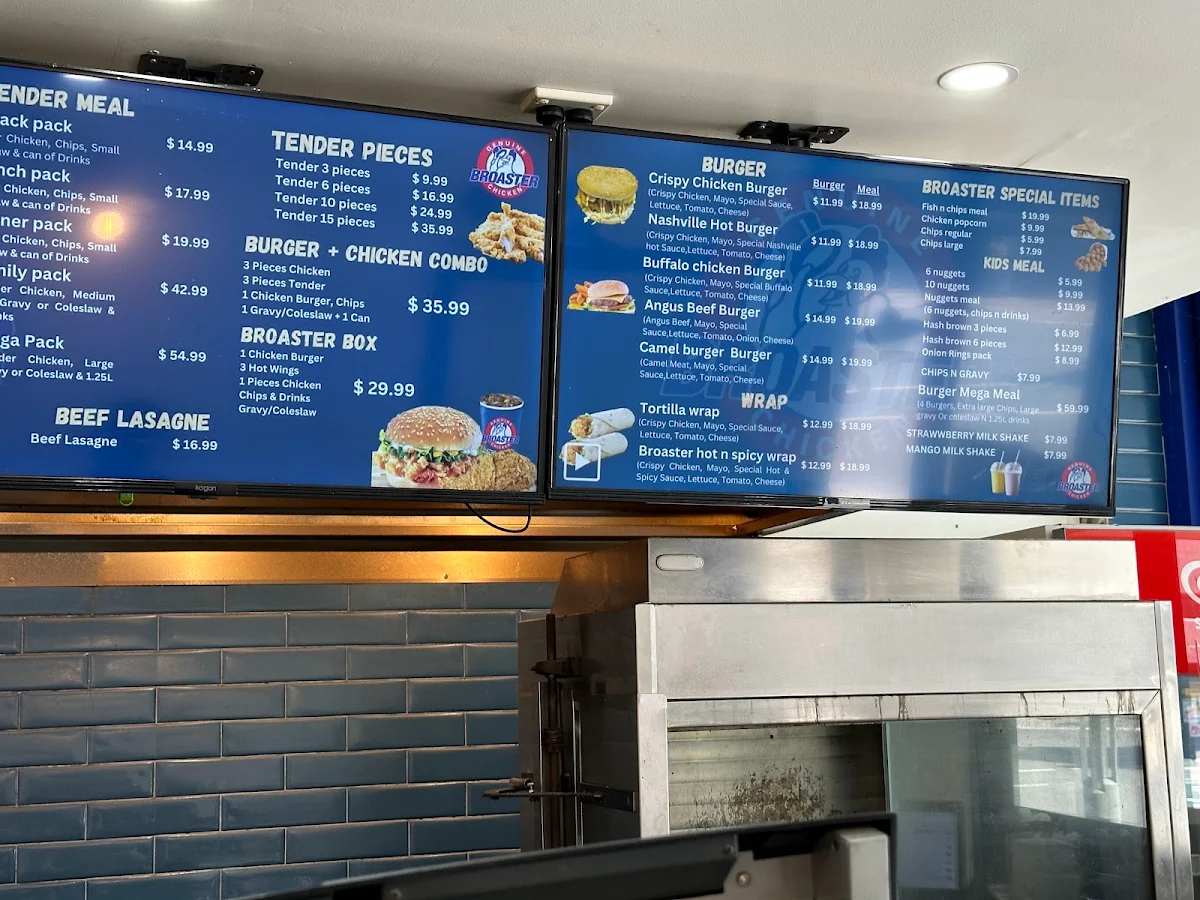 Menu, Broaster Chicken Brighton