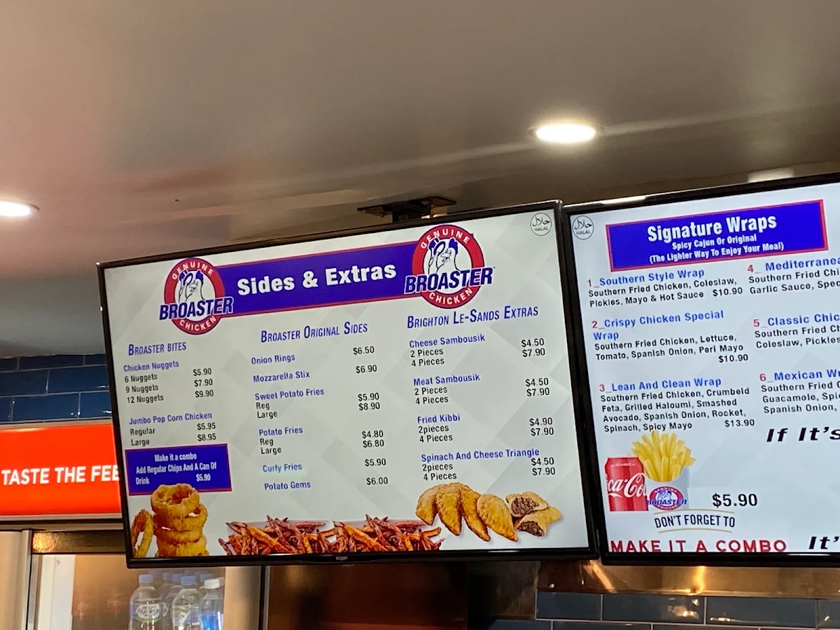 Menu, Broaster Chicken Brighton