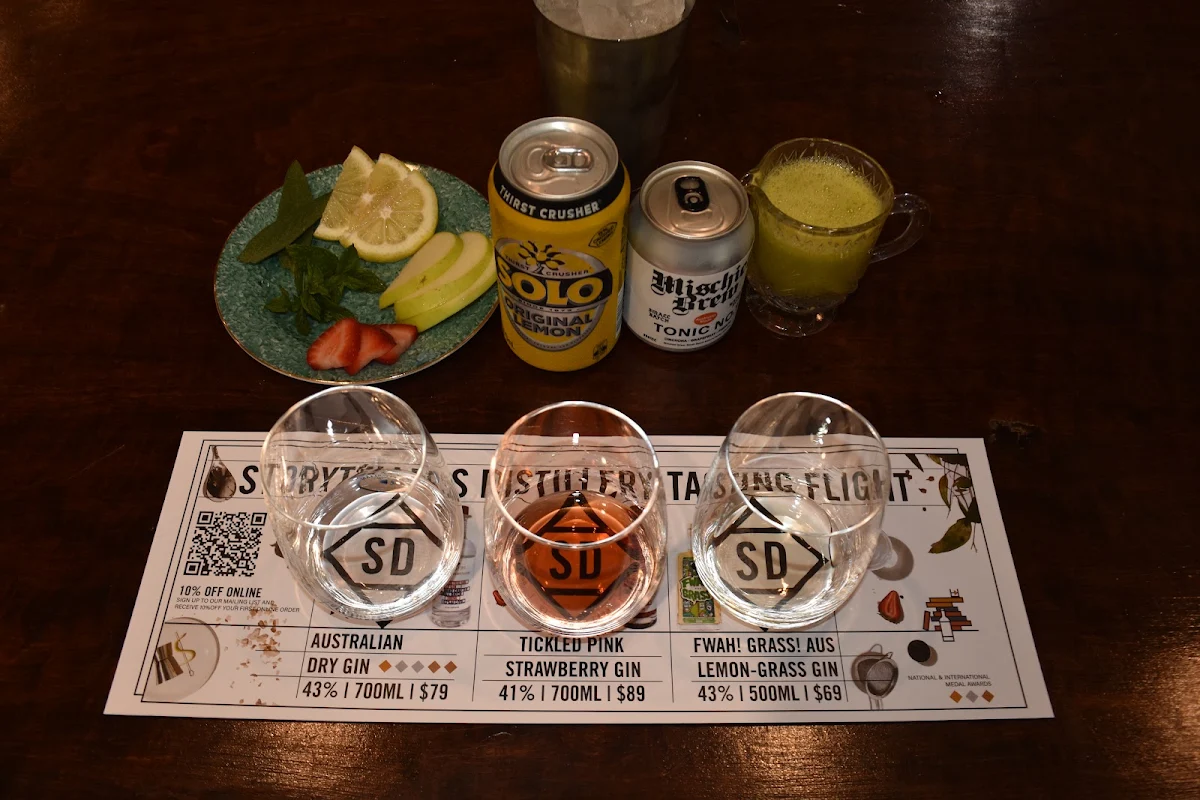 Menu, Storytellers Distillery in the Vale