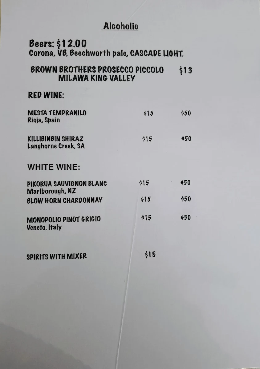 Menu, Guru's Cafeteria