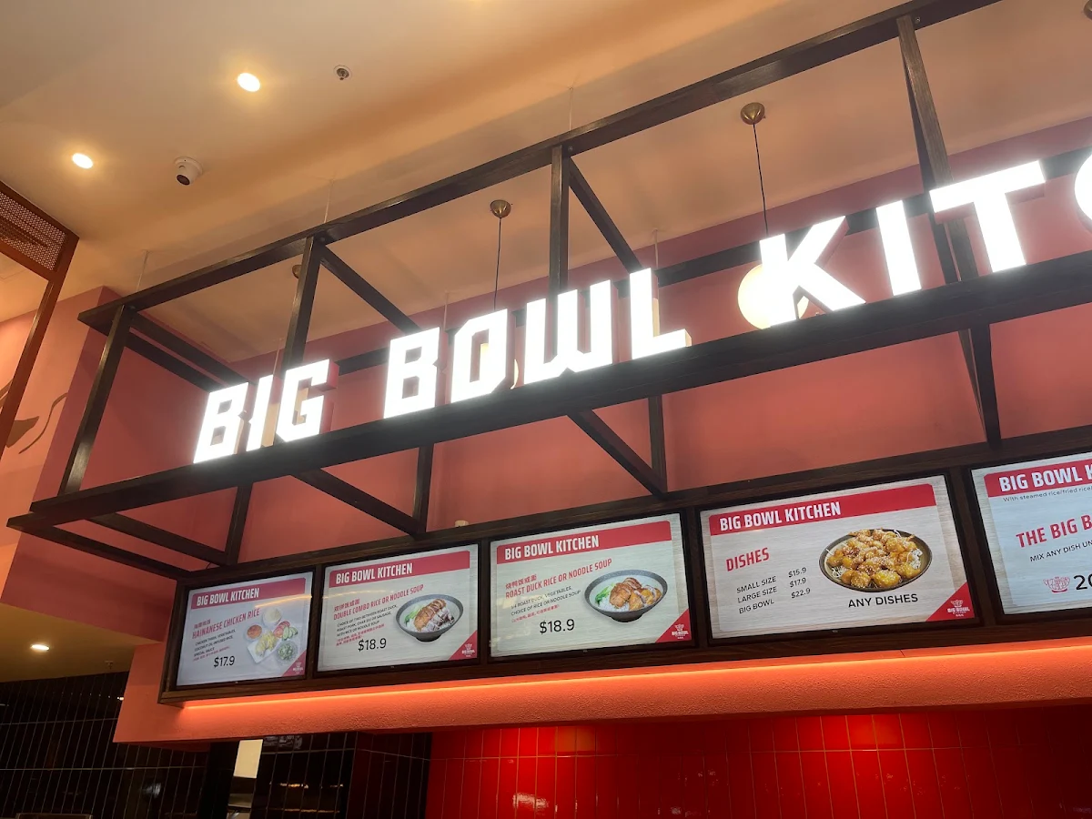 Menu, Big Bowl Kitchen Westfield Southland Shopping Centre
