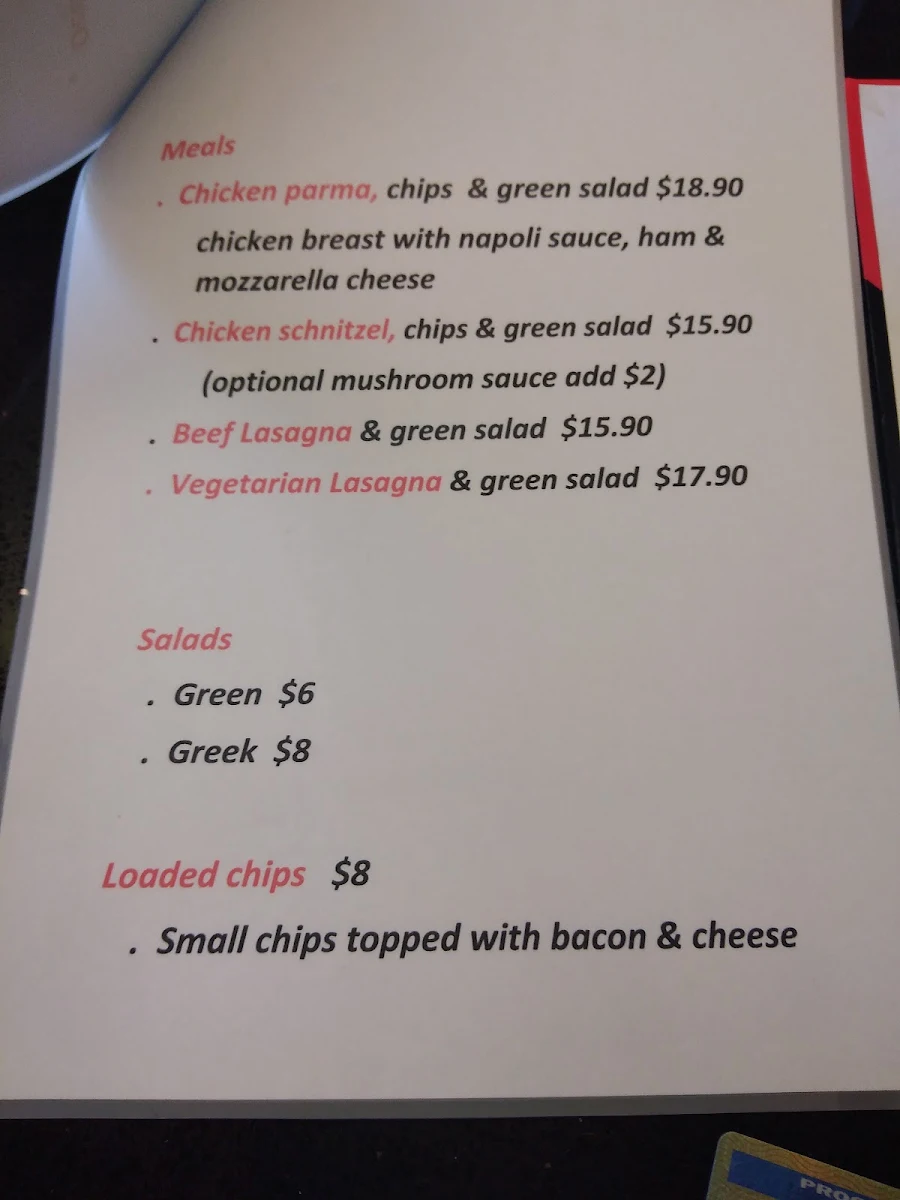 Menu, Flames Pizza - St Kilda