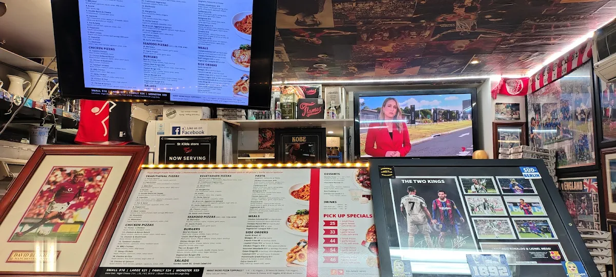 Menu, Flames Pizza - St Kilda