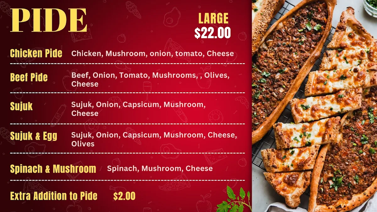 Menu, Bankstown Burger and Kebabs