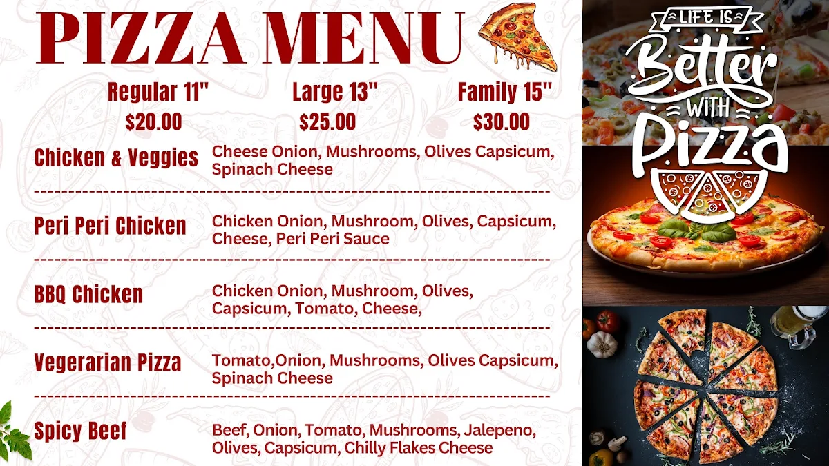 Menu, Bankstown Burger and Kebabs
