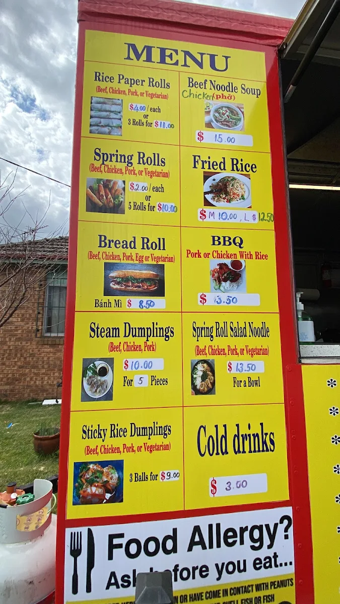 Menu, Vietnamese food