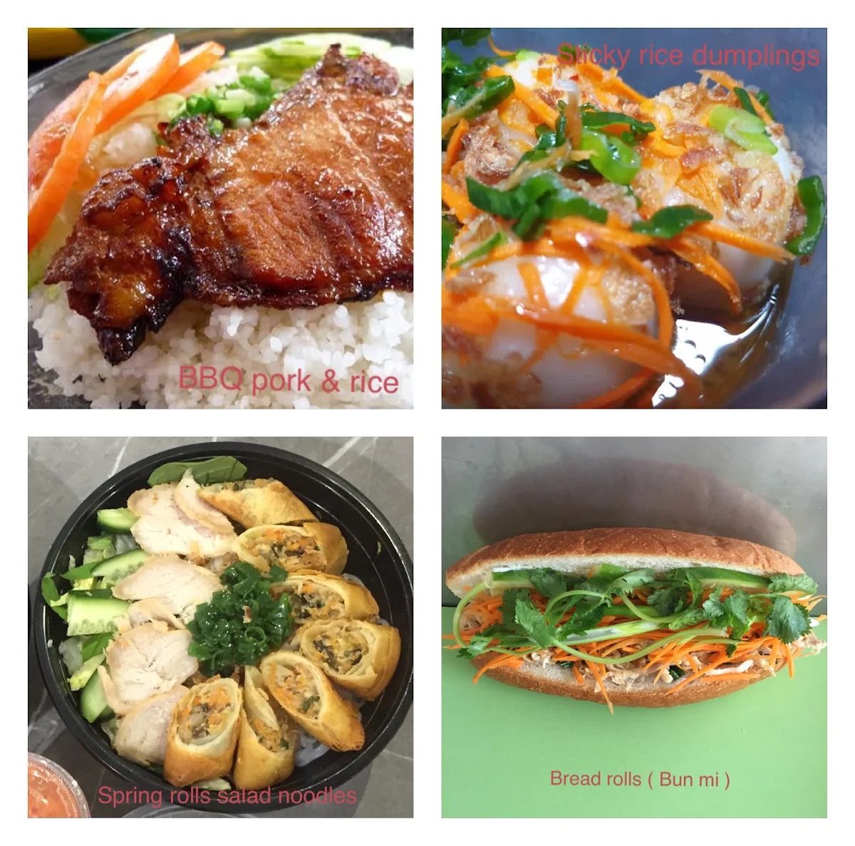 Menu, Vietnamese food
