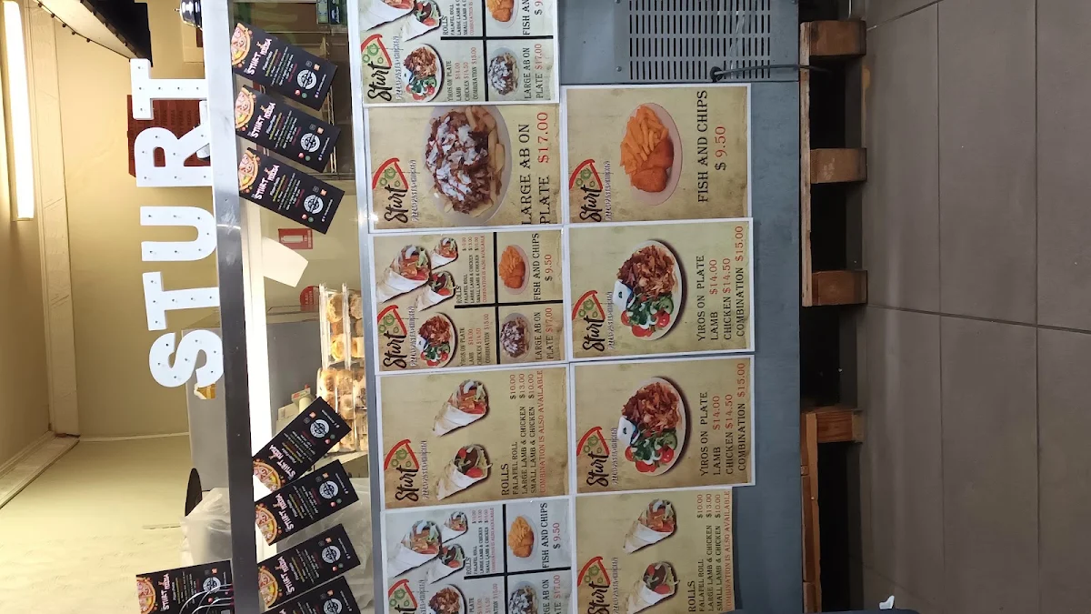 Menu, Sturt Pizza