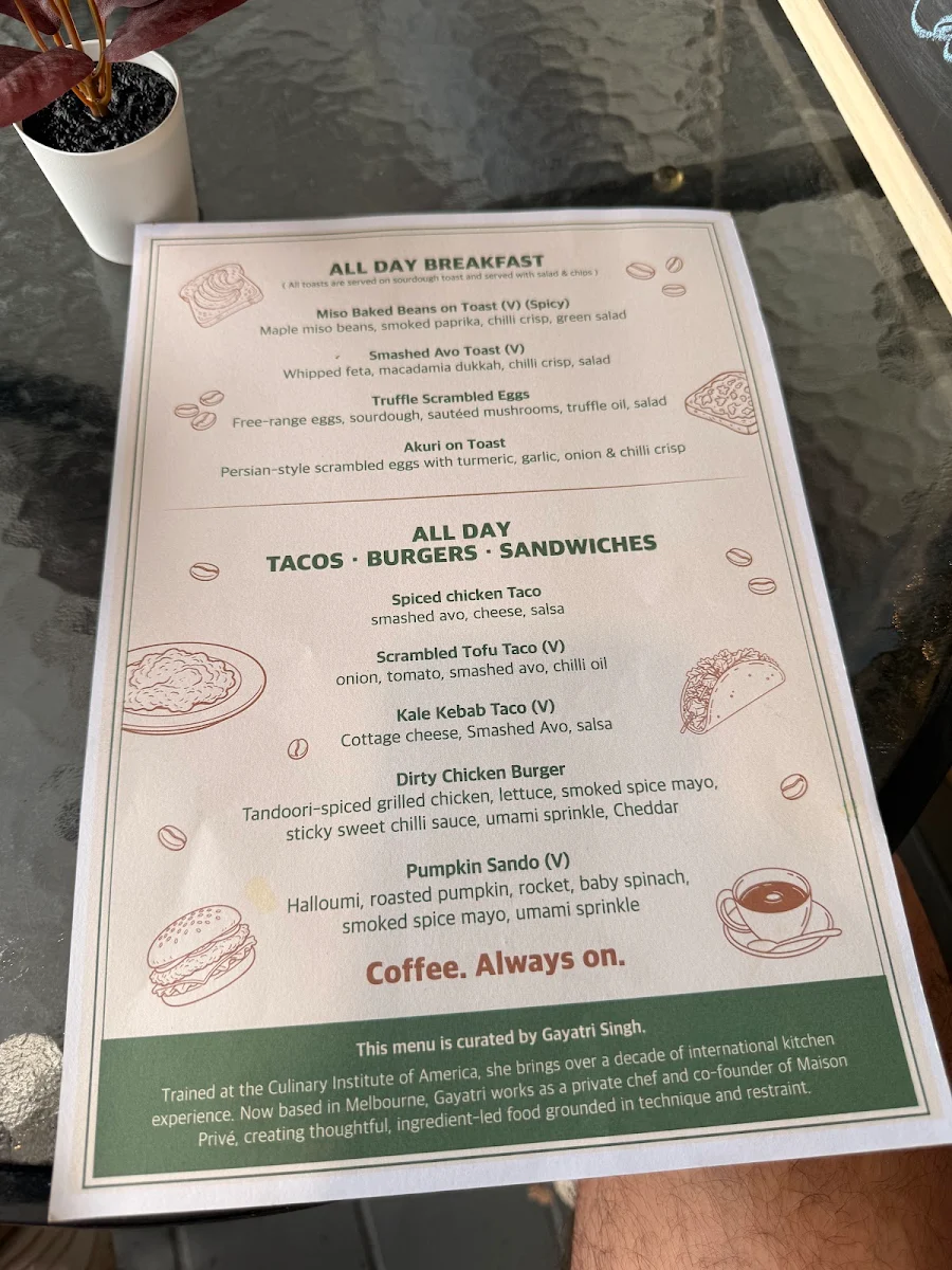 Menu, 50 Alex Boys Cafe