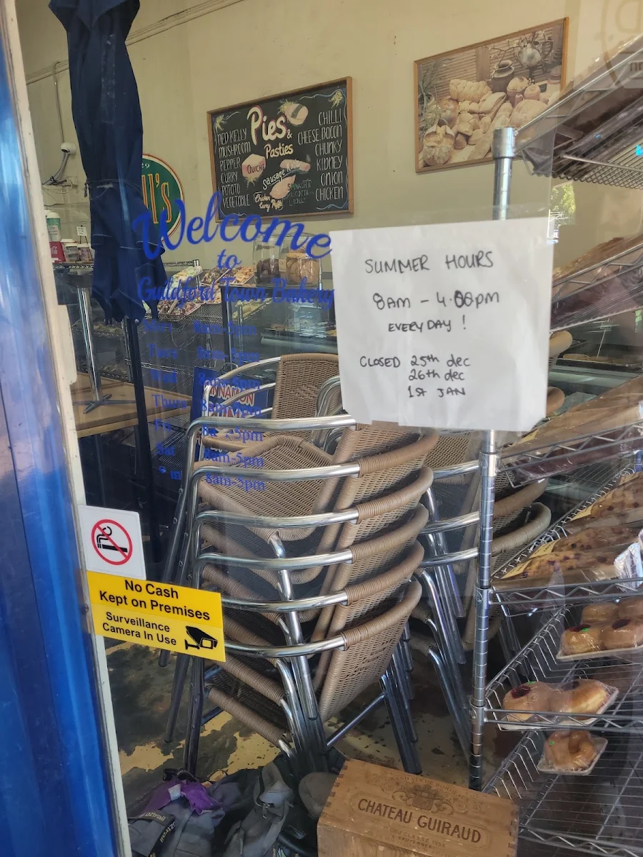 Menu, Guildford Town Bakery