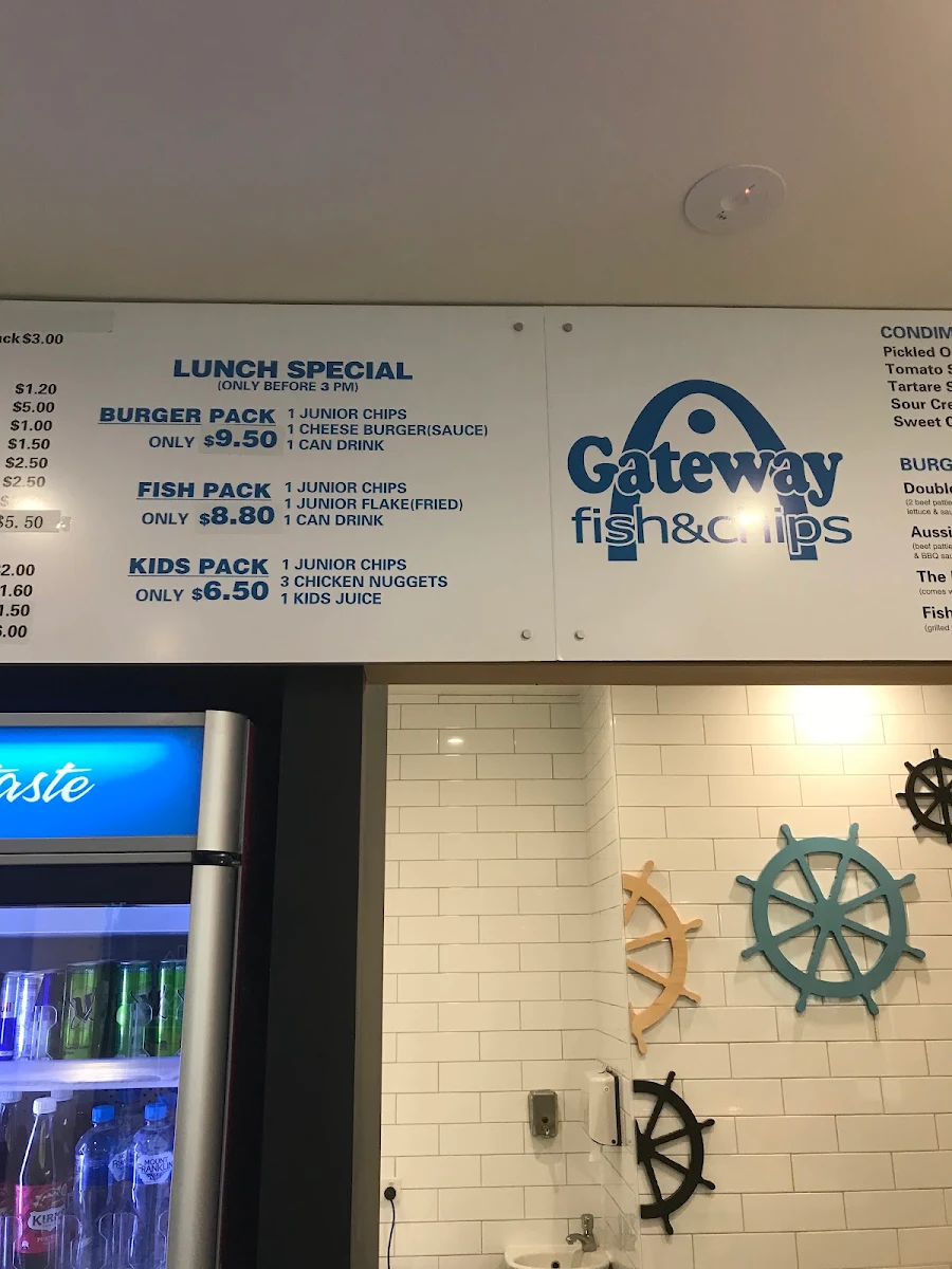Menu, Gateway Fish & Chips