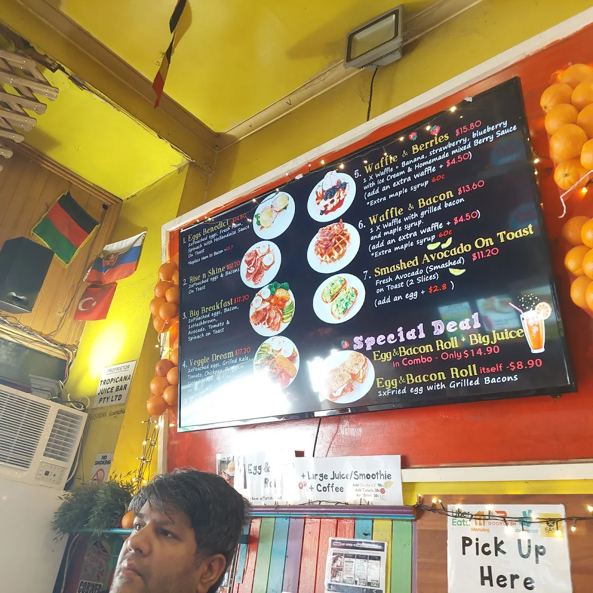 Menu, Tropicana Juice Food Bar Headquarter
