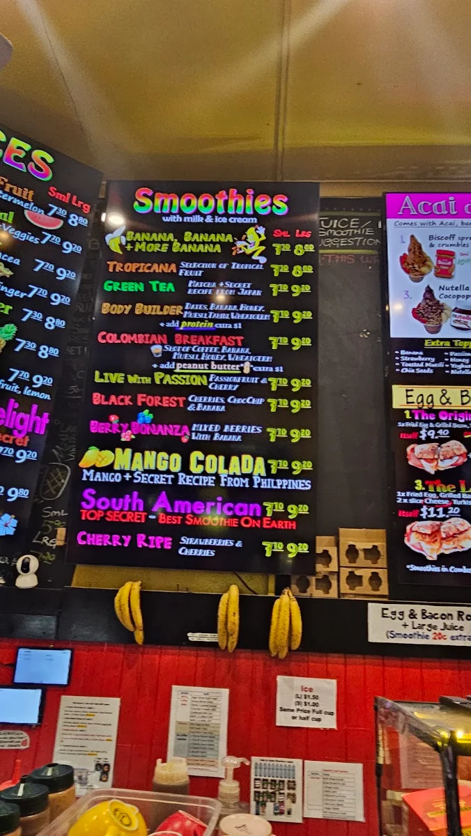 Menu, Tropicana Juice Food Bar Headquarter