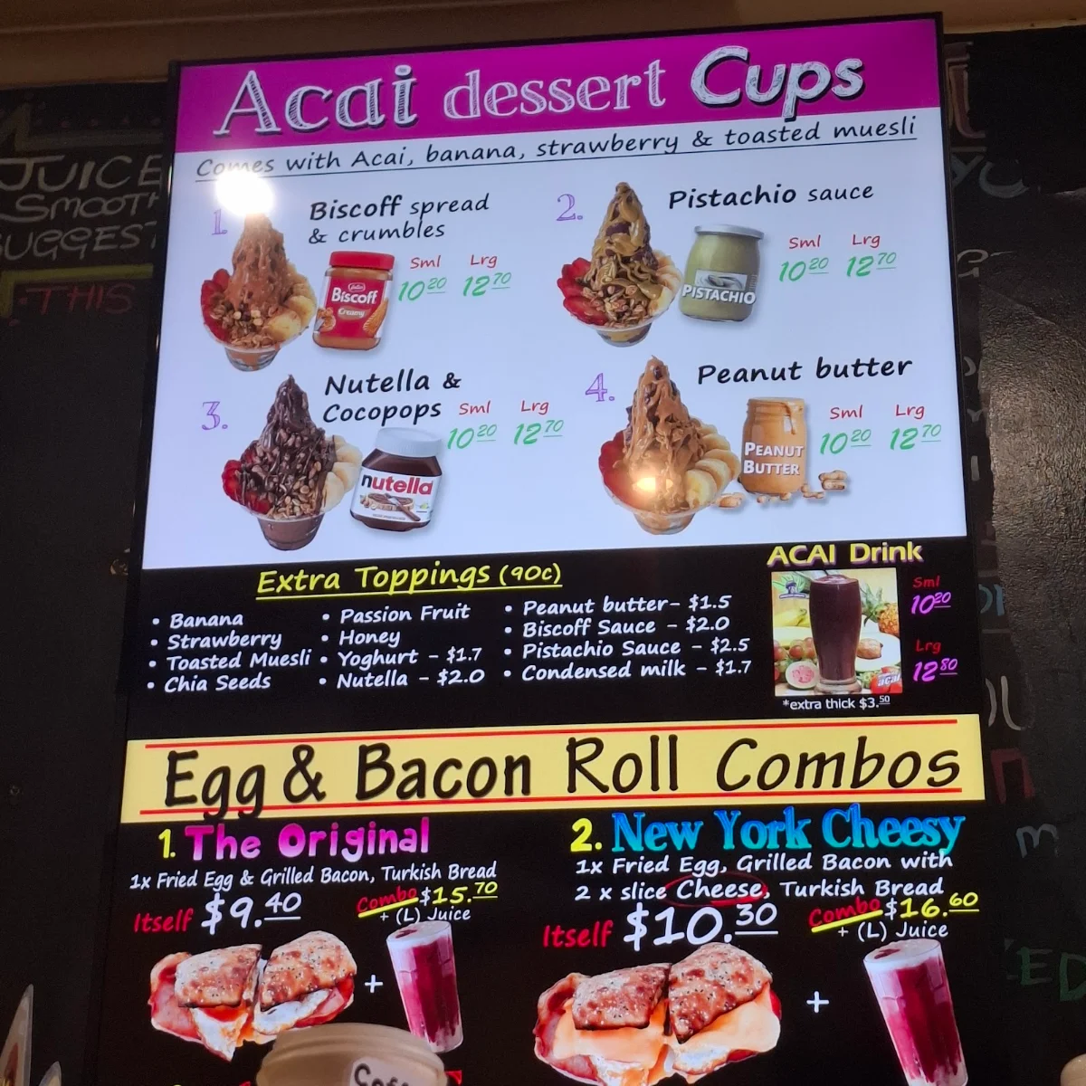 Menu, Tropicana Juice Food Bar Headquarter