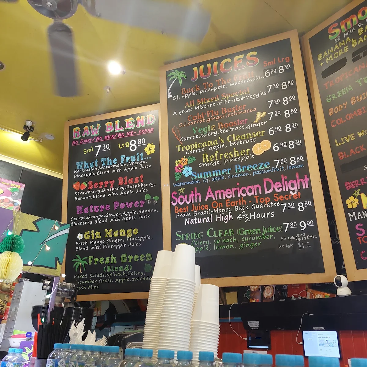 Menu, Tropicana Juice Food Bar Headquarter