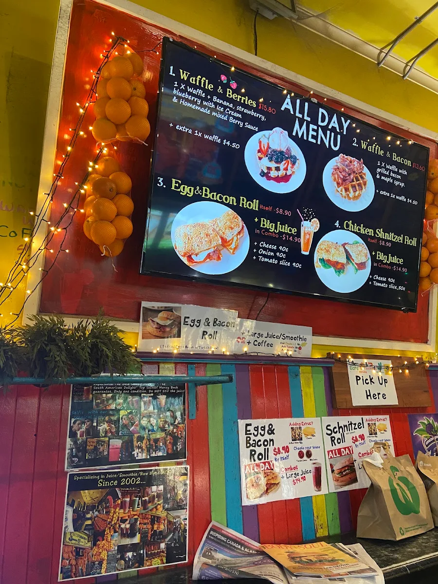Menu, Tropicana Juice Food Bar Headquarter