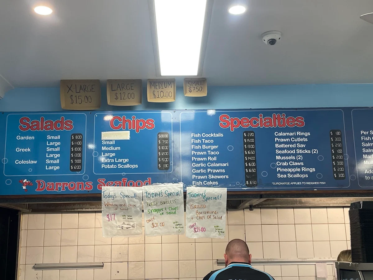 Menu, Darrons Seafood