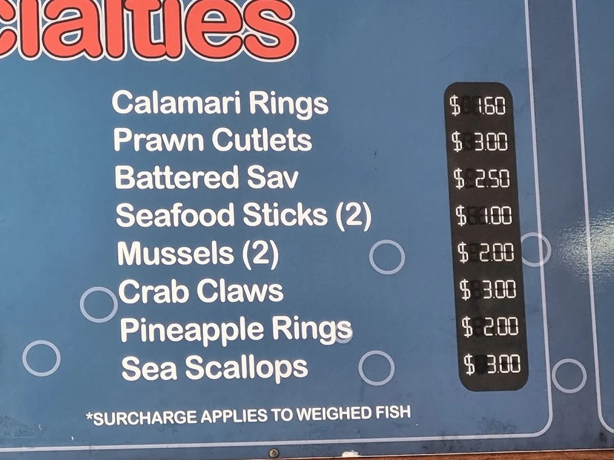 Menu, Darrons Seafood
