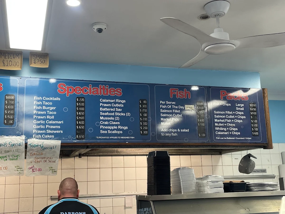 Menu, Darrons Seafood