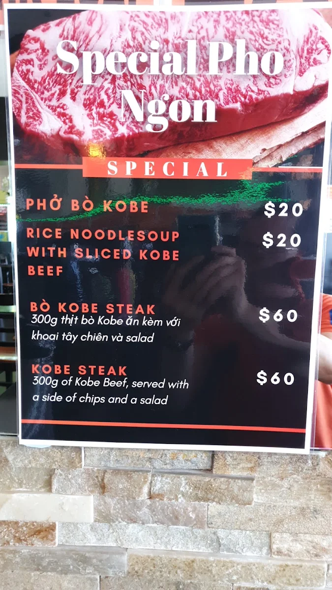 Menu, Special Pho Ngon